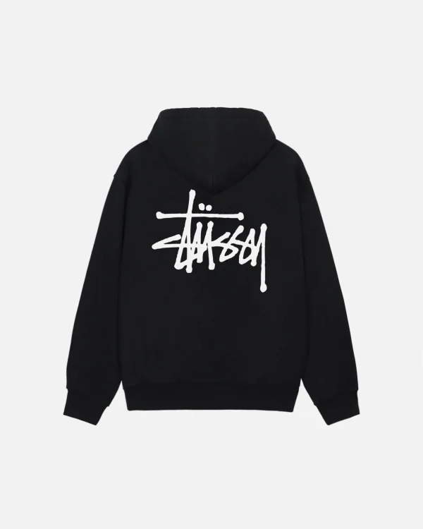 Basic STUSSY Black Pullover Hoodie