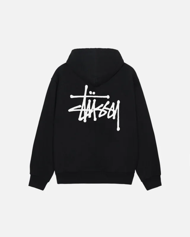 Basic STUSSY Black Pullover Hoodie