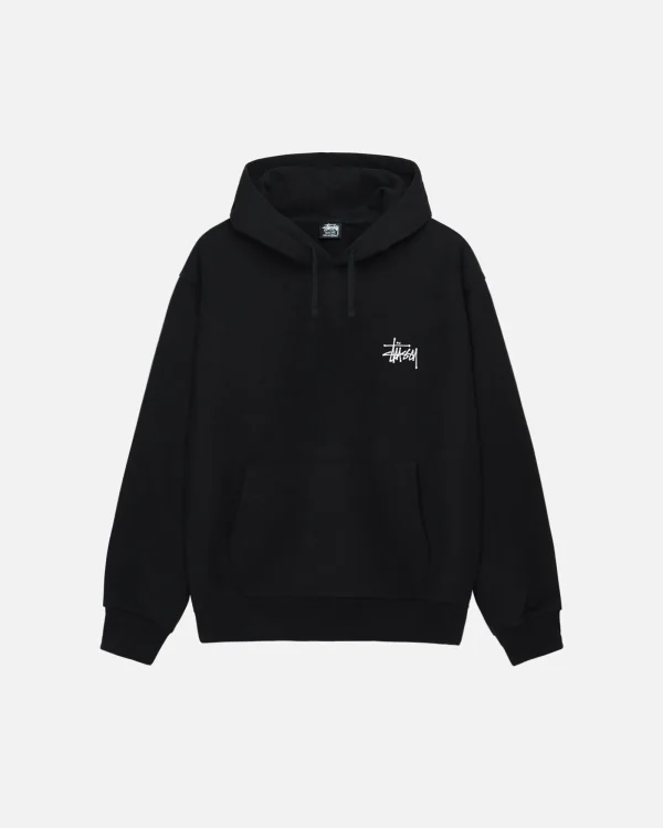 Basic STUSSY Black Pullover Hoodie