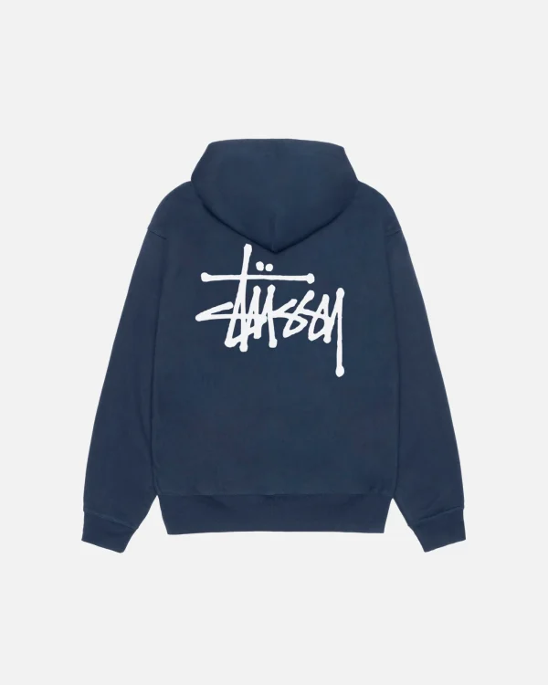Basic STUSSY Navy Pullover Hoodie