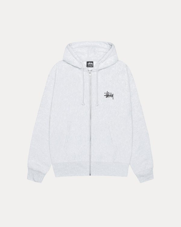 Basic STUSSY Ash Heather Zipper Hoodie