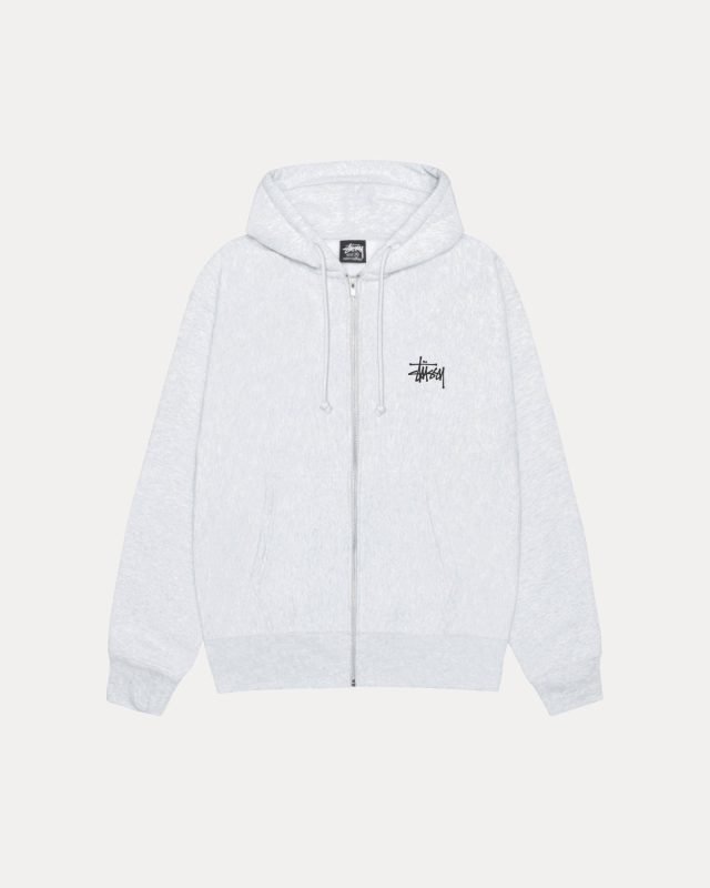 Basic STUSSY Ash Heather Zipper Hoodie