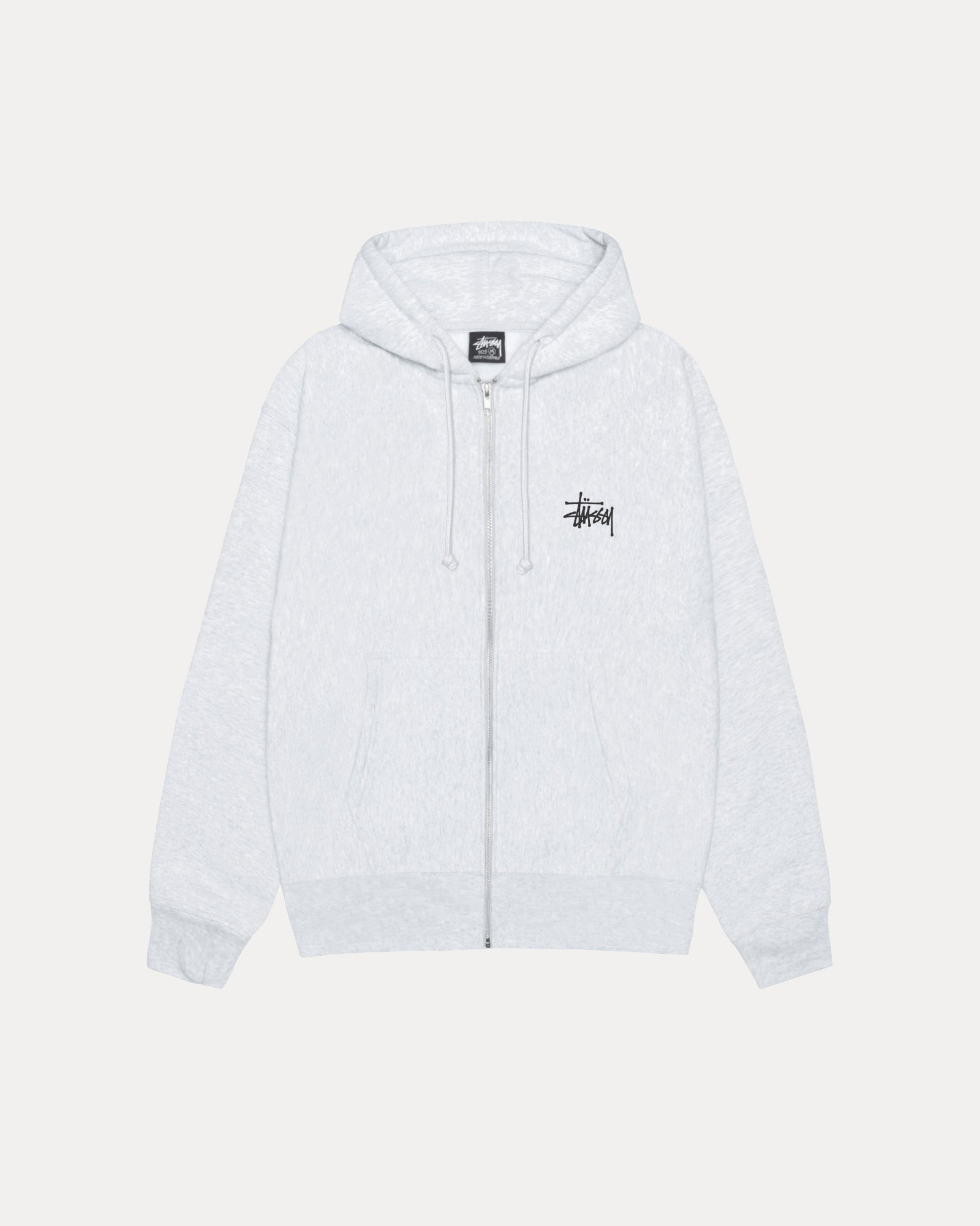 Basic STUSSY Ash Heather Zipper Hoodie Basic STUSSY Ash Heather Zipper Hoodie