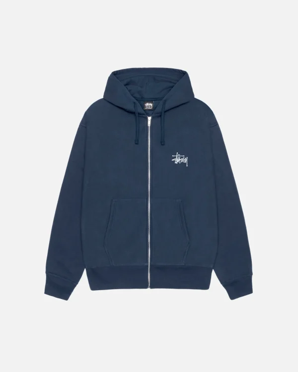 Basic STUSSY Navy Zipper Hoodie