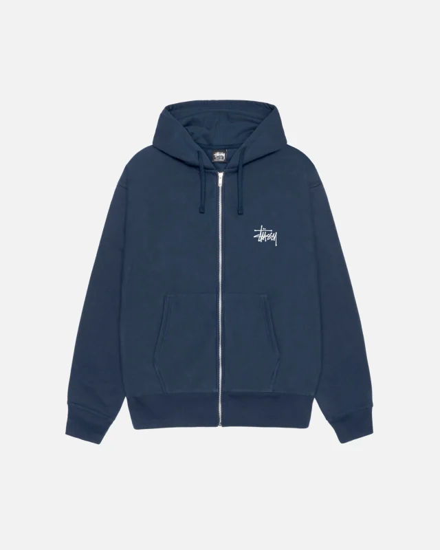 Basic STUSSY Navy Zipper Hoodie