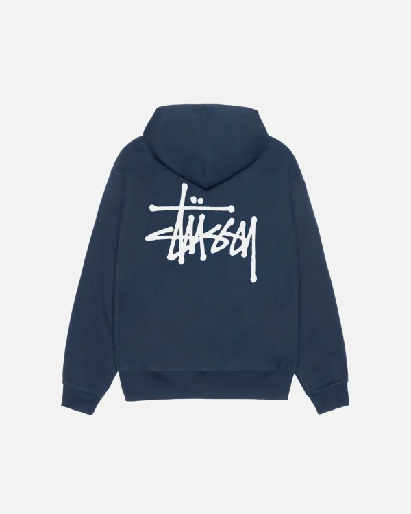 Basic STUSSY Navy Zipper Hoodie